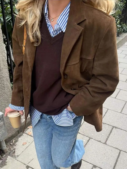 Dam Oversized Trenchcoat med Långa Ärmar