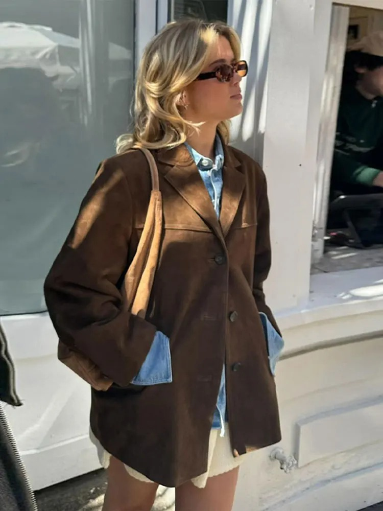 Dam Oversized Trenchcoat med Långa Ärmar