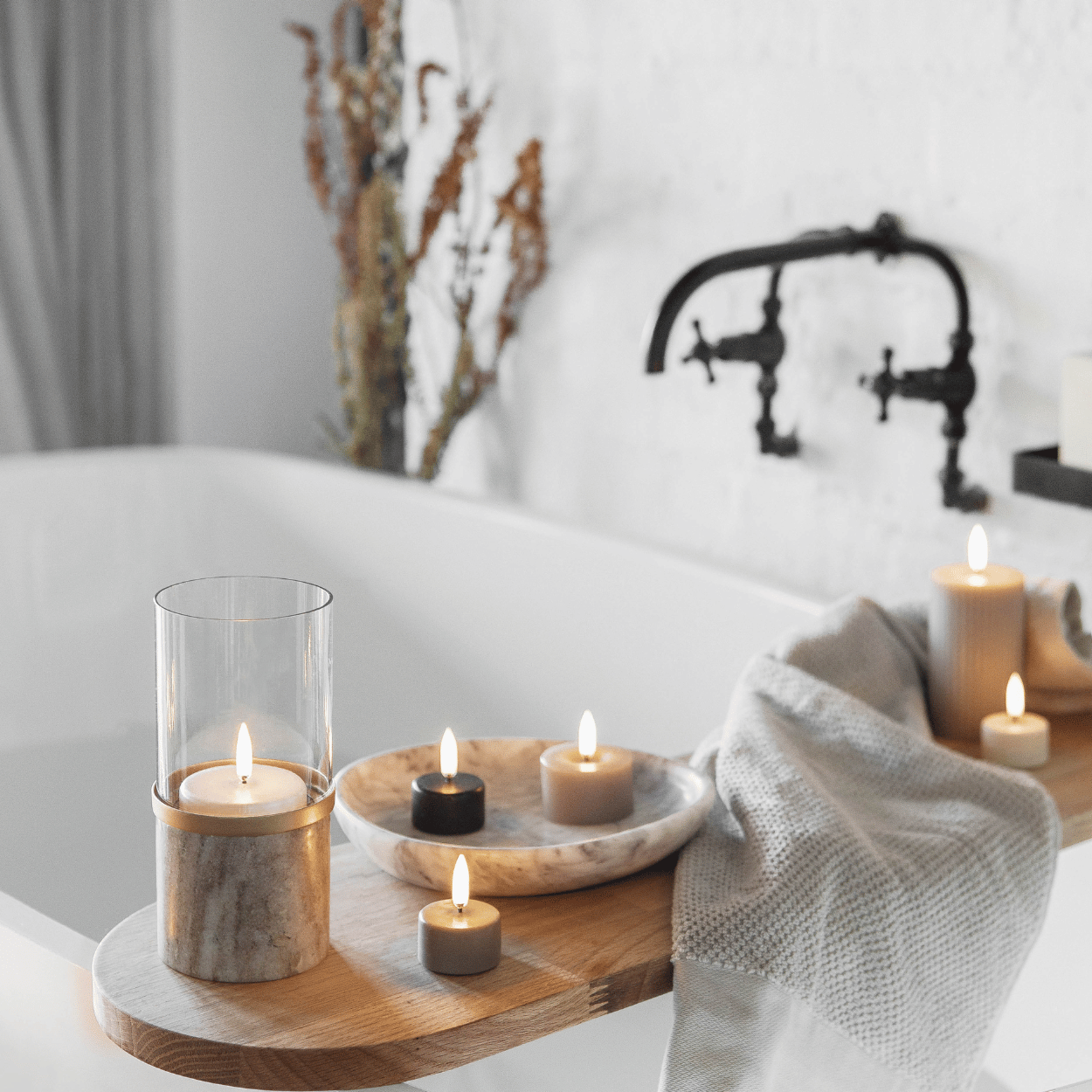 LED-ljus utan flam – batteridriven med timer och fjärrkontroll 3