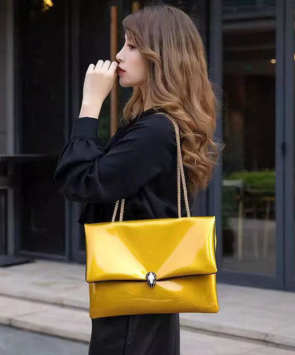 Dam Minimalistisk Faux Läder Kedjeväska med Stor Kapacitet