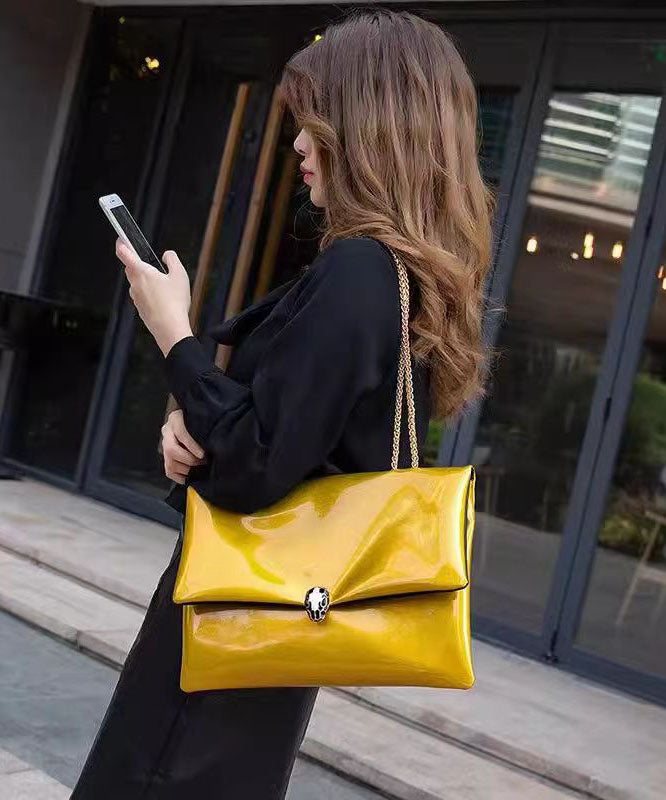 Dam Minimalistisk Faux Läder Kedjeväska med Stor Kapacitet