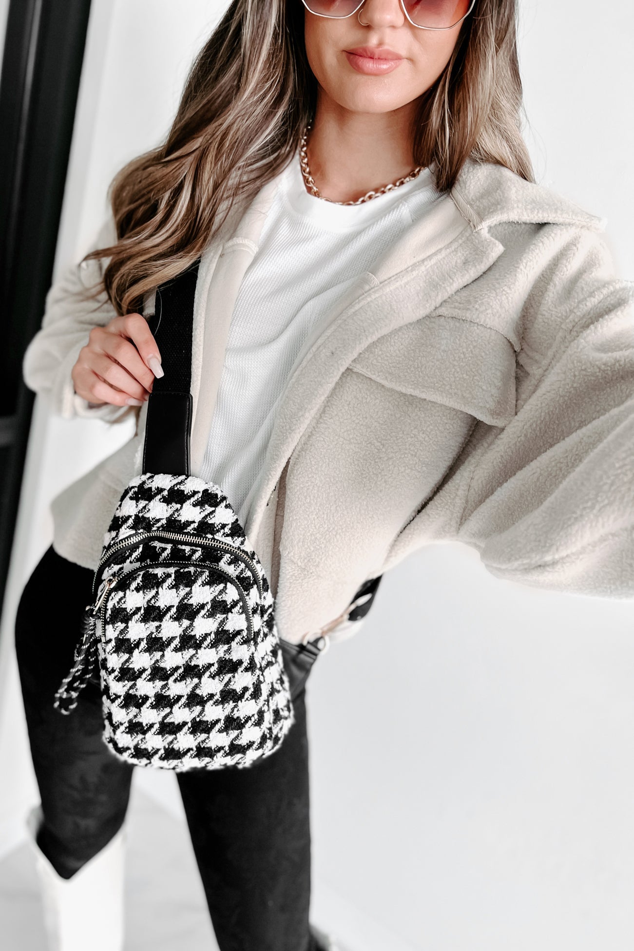 Dam Elegant Crossbody väskamed Justerbar Axelrem och Två Fack