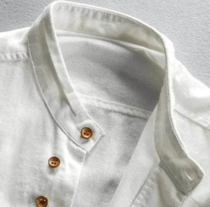Mäns Klassiska Linneskjorta med Unika Detaljer 5