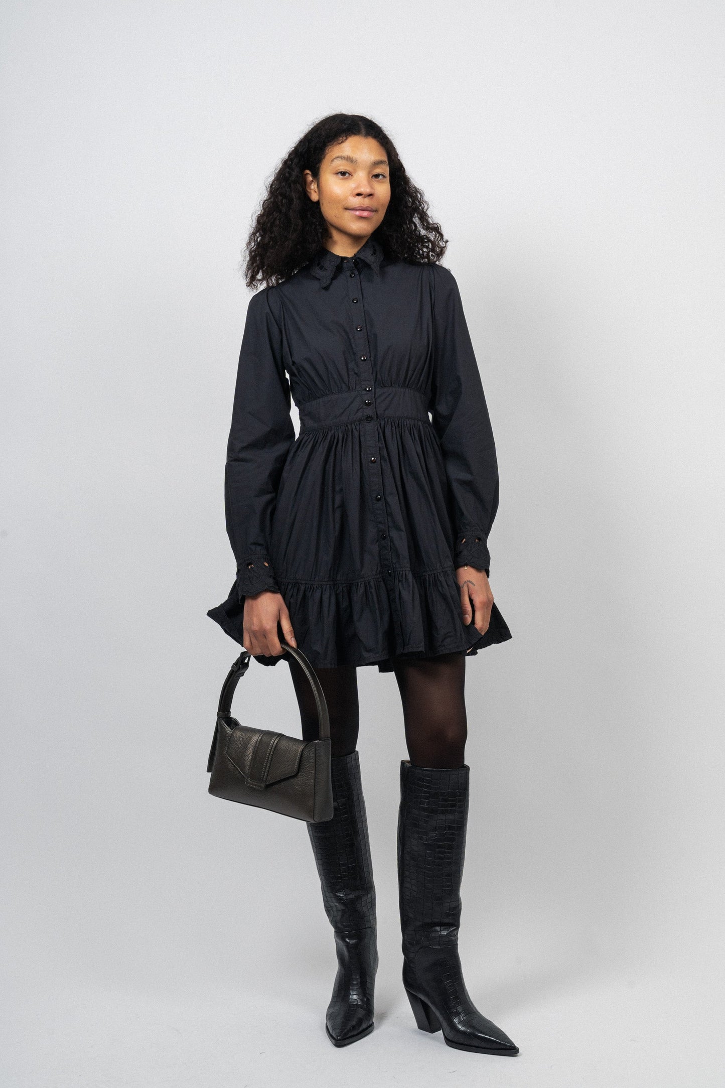 Dam Modern Kornläder Axelväska med Justerbar Rem