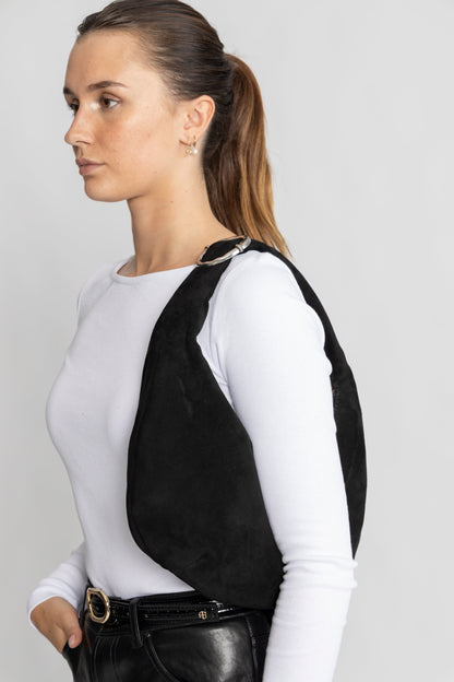 Dam Elegant Mocka Väska med Justerbar Axelrem och Blixtlåsficka