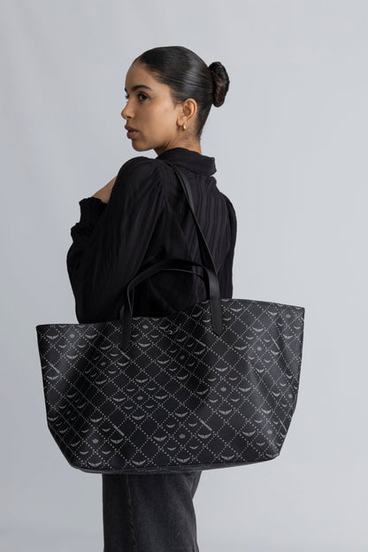 Dam Praktisk Belagd Duk Shopper Väska med Ikoniskt Vingtryck