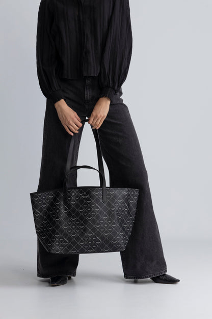 Dam Praktisk Belagd Duk Shopper Väska med Ikoniskt Vingtryck