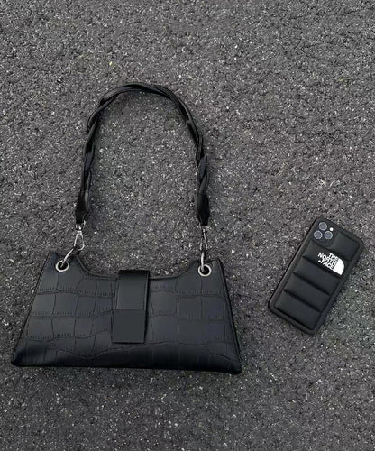 Dam Modern Faux Läder Säckväska med Dragkedja