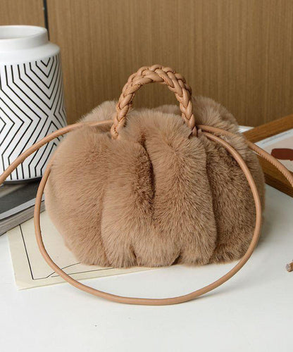 Dam Modern Fuzzy Pälstyg Crossbody Väska med Fällbar Design