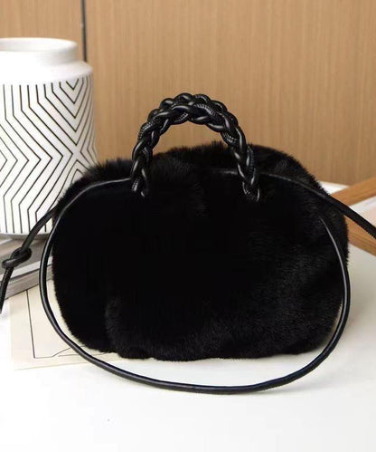Dam Modern Fuzzy Pälstyg Crossbody Väska med Fällbar Design