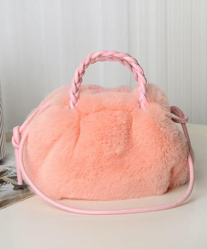 Dam Modern Fuzzy Pälstyg Crossbody Väska med Fällbar Design