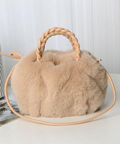 Dam Modern Fuzzy Pälstyg Crossbody Väska med Fällbar Design