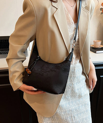 Dam Elegant Sidenblandad Crossbody Väska med Broderi