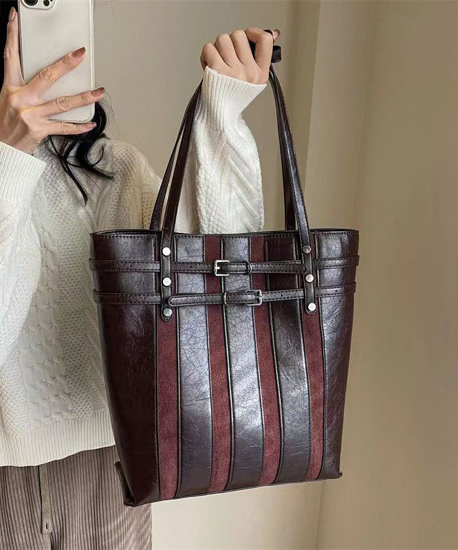 Dam Retro Faux Läder Satchelväska med Stor Kapacitet och Inuti Fickor