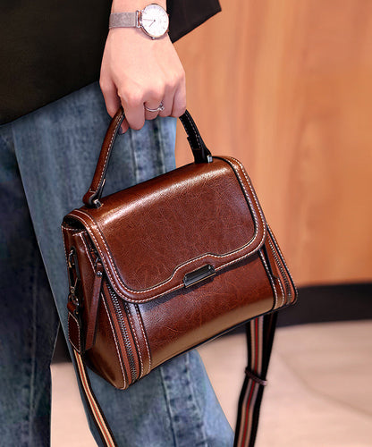 Unisex Trendig Faux Läder Messenger Väska med Dragkedja