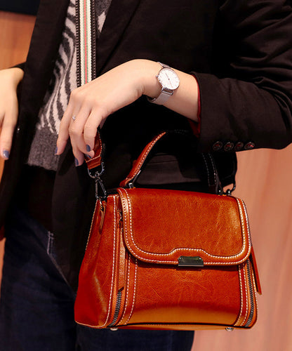 Unisex Trendig Faux Läder Messenger Väska med Dragkedja