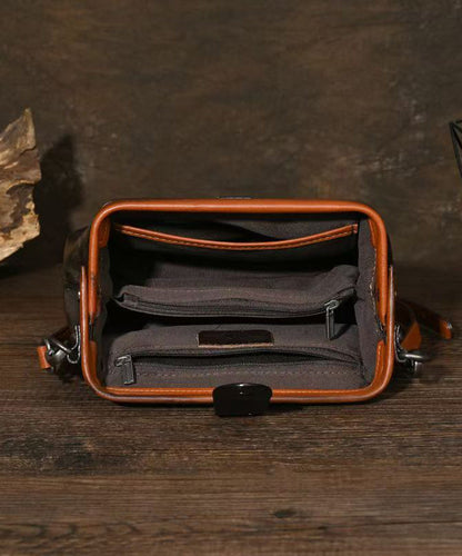 Herrarnas Hållbara Kalvläder Messenger Väska med Zip-Up Stängning