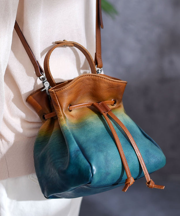 Variant image for Dam Handmålad Kalvläder Handväska med Unik Gradientdesign-1
