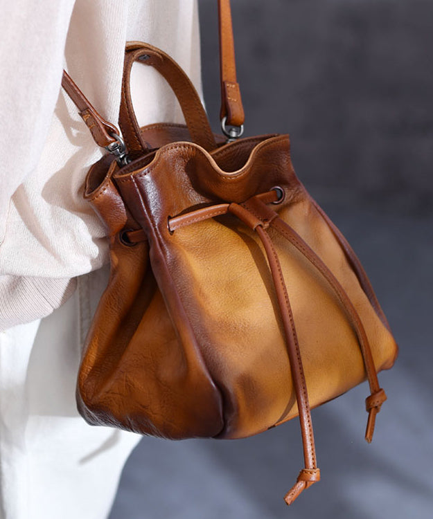 Dam Handmålad Kalvläder Handväska med Unik Gradientdesign