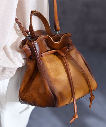 Dam Handmålad Kalvläder Handväska med Unik Gradientdesign