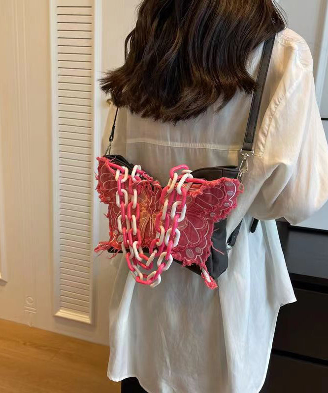 Dam Elegant Denim Handväska med Kedjedetalj