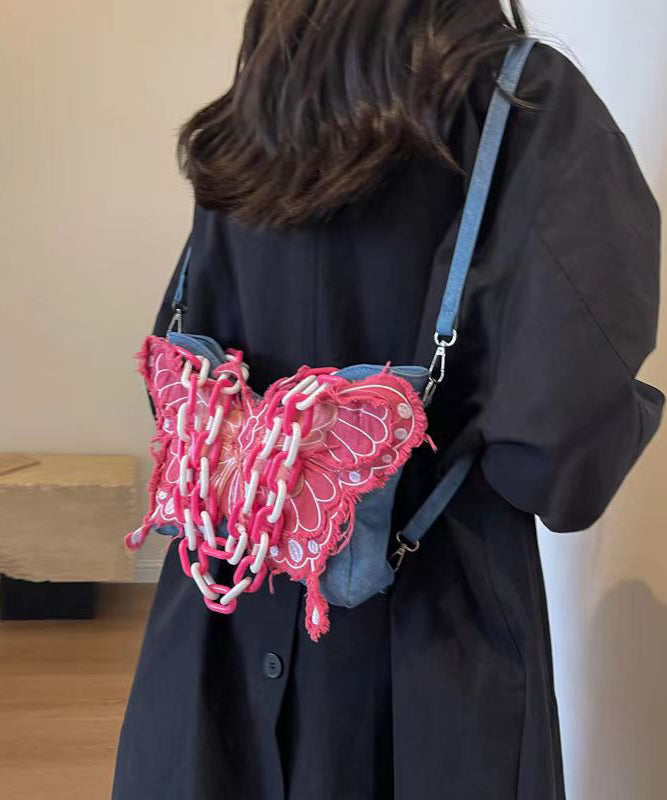 Dam Elegant Denim Handväska med Kedjedetalj