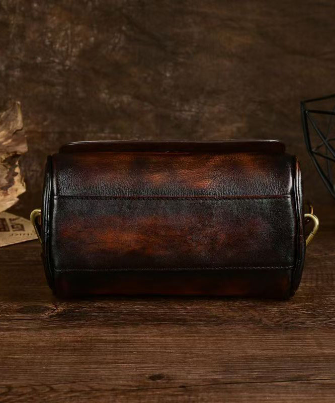 Dam Elegant Kalvläder Handväska med Justerbar Axelrem och Flera Fack