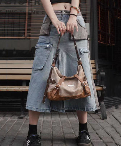 Dam Snygg Faux Läder Säckväska med Inre Fickor