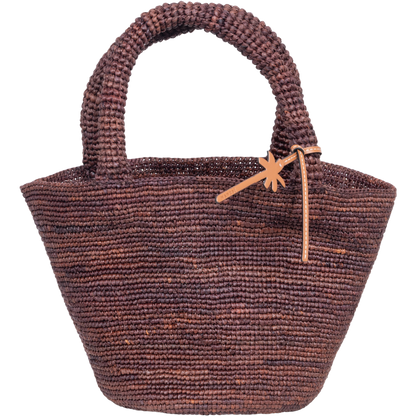 Dam Klassisk Raffia Handväska med Palmdetalj och Rymligt Huvudrum