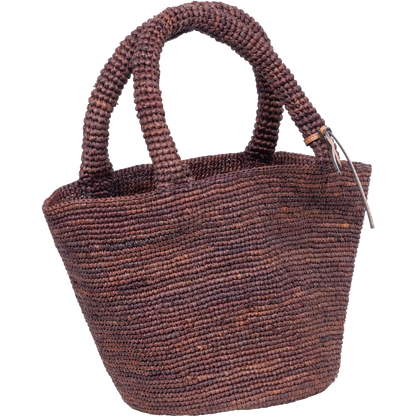 Dam Klassisk Raffia Handväska med Palmdetalj och Rymligt Huvudrum