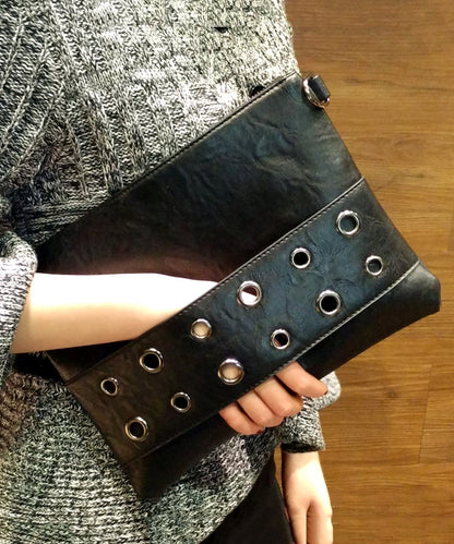 Dam Retro Faux Läder Shoppingväska med Dragkedja och Inuti Fickor