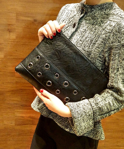 Dam Retro Faux Läder Shoppingväska med Dragkedja och Inuti Fickor