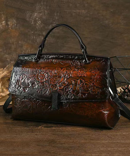 Herr Retro Präglad Kalvläder Messenger Väska med Justerbar Rem