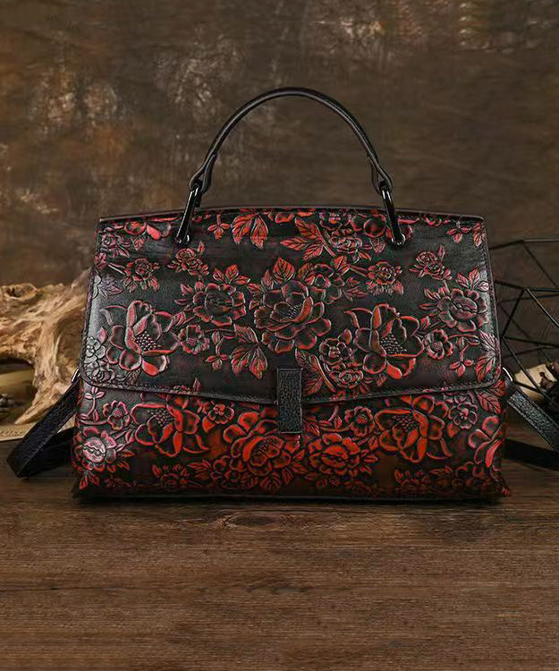 Herr Retro Präglad Kalvläder Messenger Väska med Justerbar Rem