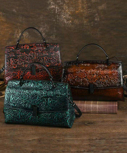 Herr Retro Präglad Kalvläder Messenger Väska med Justerbar Rem