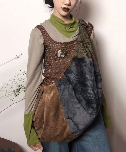 Unisex Retro Bomull Axelväska med Stor Kapacitet