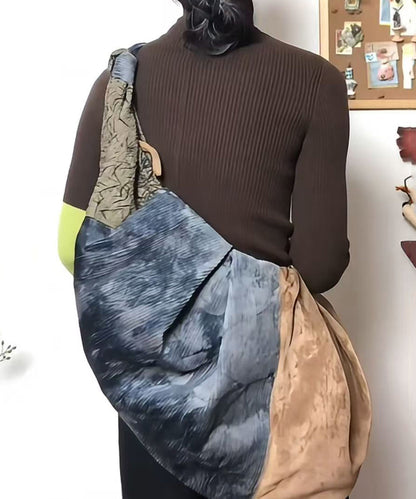 Unisex Retro Bomull Axelväska med Stor Kapacitet