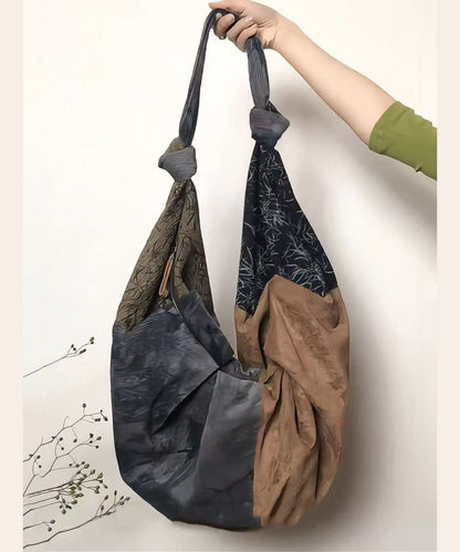 Unisex Retro Bomull Axelväska med Stor Kapacitet