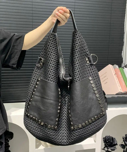 Unisex Trendy Mesh Axelväska med Stor Kapacitet och Inuti Fickor