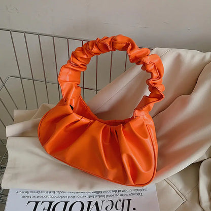 Variant image for Dam Elegant PU-Läder Axelväska med Veckad Design-8