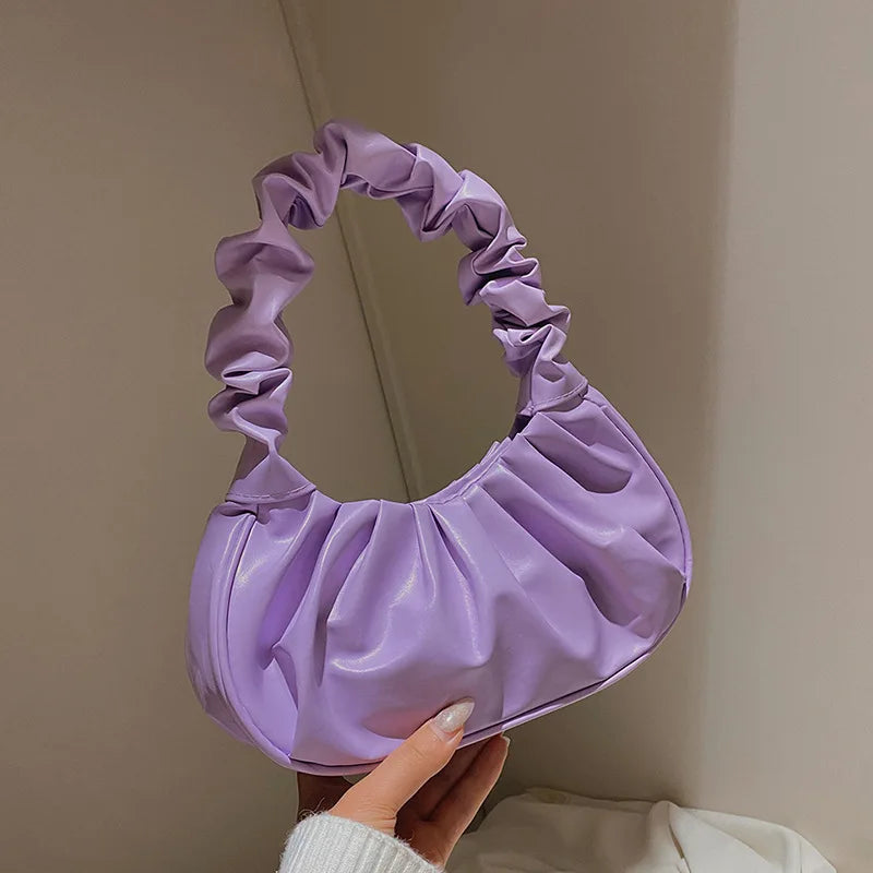 Variant image for Dam Elegant PU-Läder Axelväska med Veckad Design-6