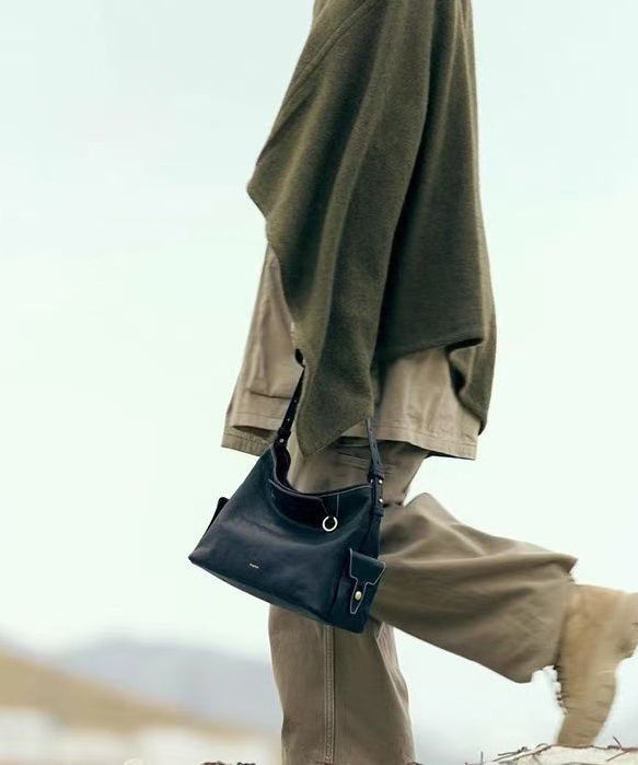 Unisex Stylish Calfskin Messenger Bag with Adjustable Shoulder Strap