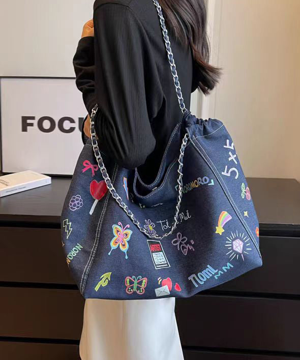 Variant image for Dam Trendig Denim Handväska med Stor Kapacitet-1