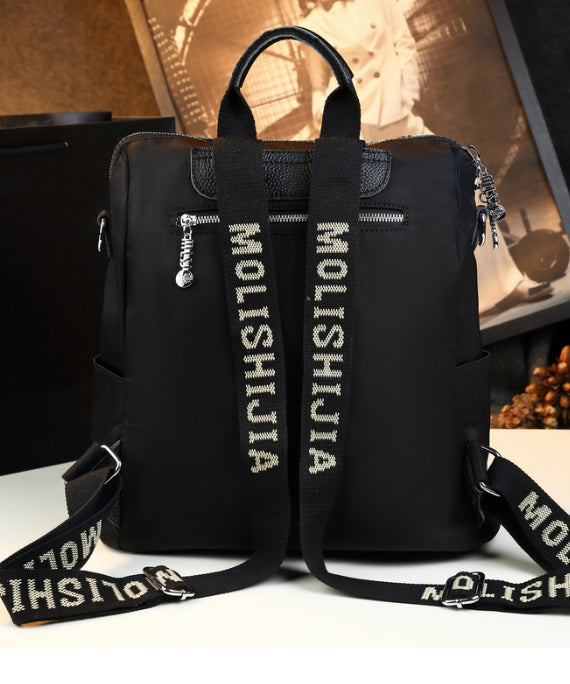 Dame Elegant Kalvskinn Ryggsekk med Flere Lommer