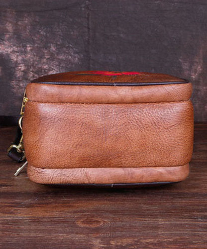 Herrens Snygga Kalvläder Ryggsäck med Zip-up Stängning