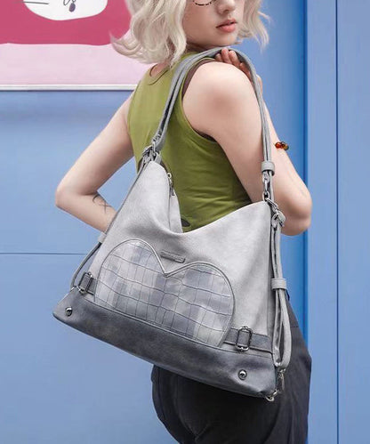 Dam Elegant Faux Läder Handväska med Flera Fickor