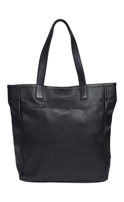 Dam Rymlig Mjuk Läder Shopper med Dragkedja