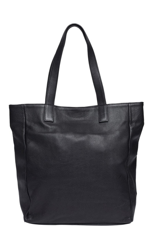 Dam Rymlig Mjuk Läder Shopper med Dragkedja