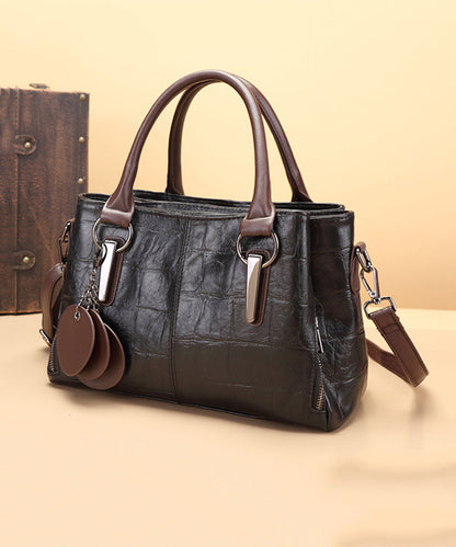 Dam Elegant Faux Läder Messenger Väska med Unik Patchwork Design