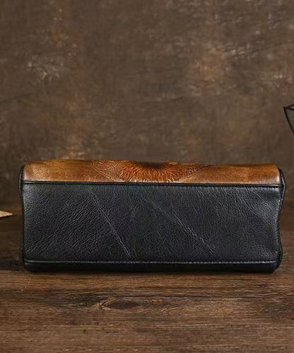 Herre Elegant Kalveskinn Messenger Veske med Dyrepreget mønster